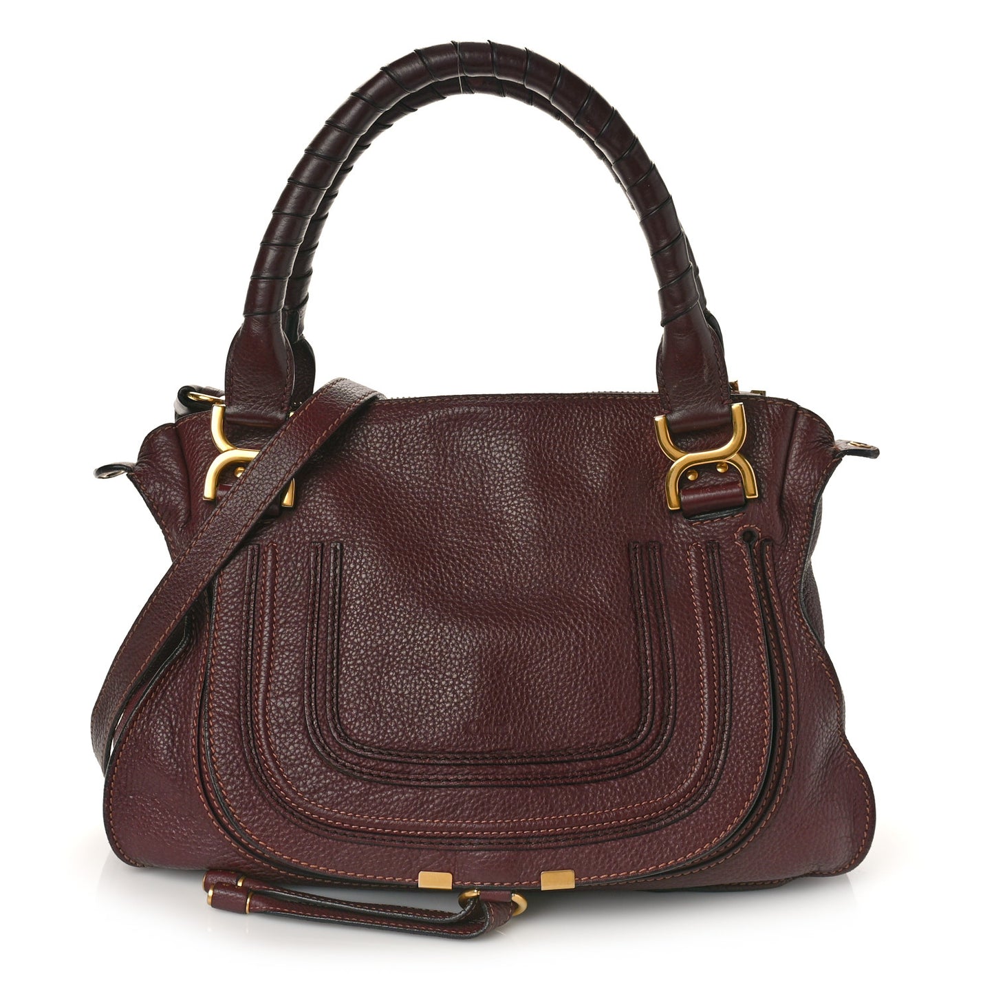 Calfskin Medium Marcie Satchel Wine Purple