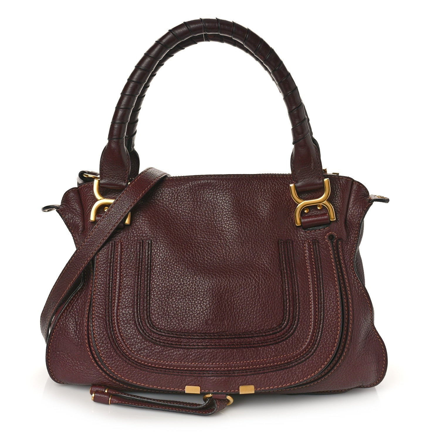 Chloe Calfskin Medium Marcie Satchel Wine Purple 1 of 12