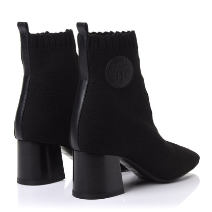 Hermes Knit Calfskin Volver Ankle Boots 37.5 Black 4 of 9