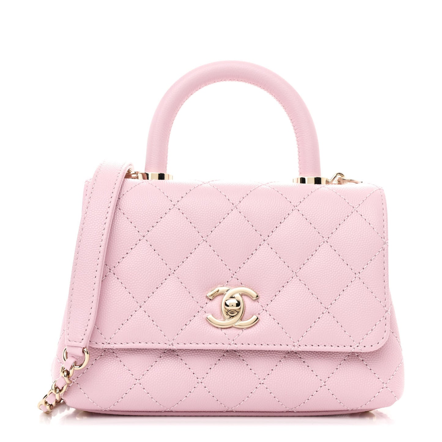 Caviar Quilted Extra Mini Coco Handle Flap Light Pink