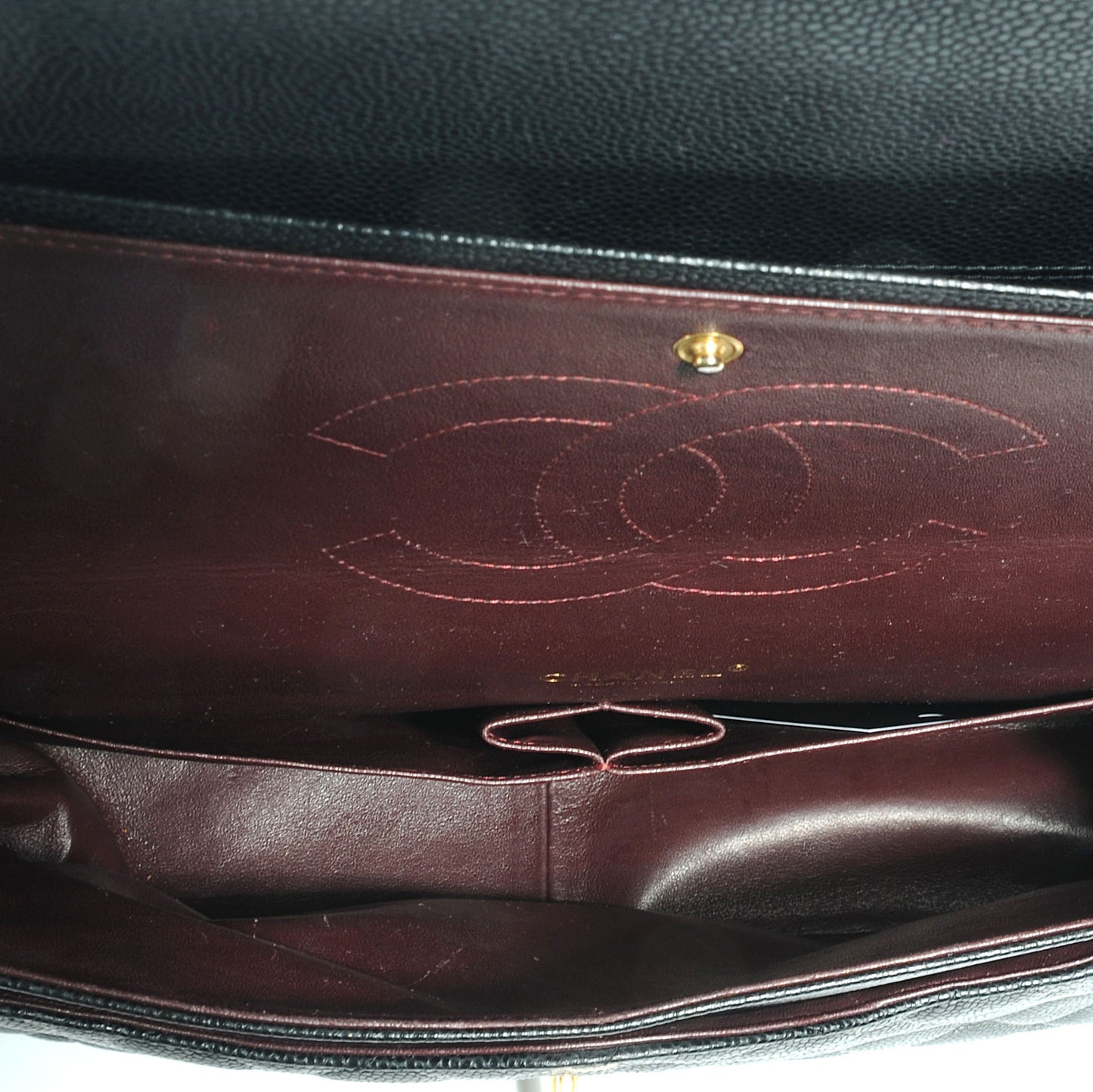 Caviar Quilted Maxi Double Flap Black
