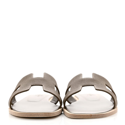 Hermes Epsom Oran Sandals 39 Etoupe 2 of 8