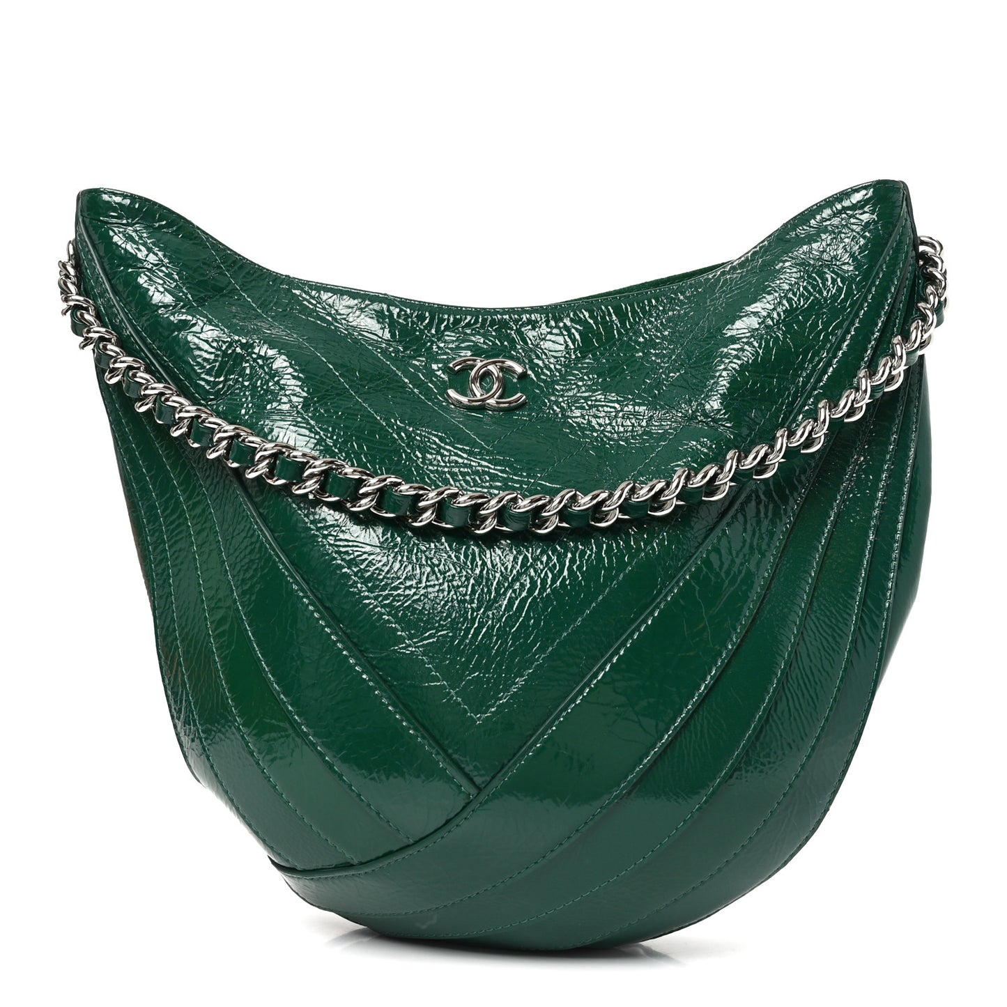 Crumpled Patent Droplet Hobo Green