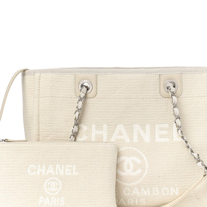 Chanel Mixed Fibers Small Deauville Tote White 9 of 11