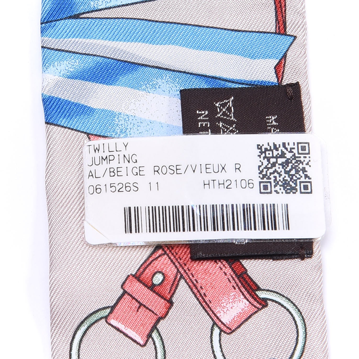 Hermes Silk Jumping Twilly Beige Rose Vieux Rose 3 of 4