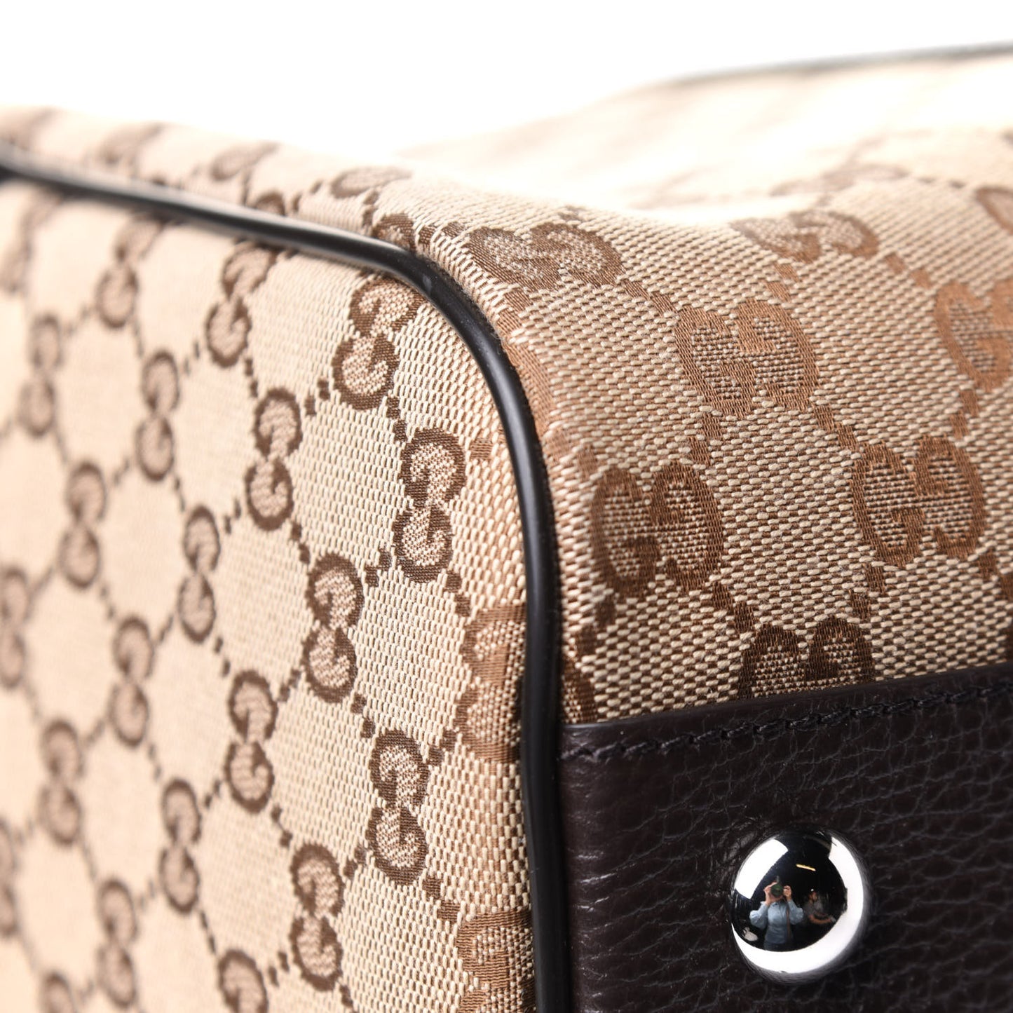 Monogram Dollar Calfskin Boston Duffle Bag Beige Ebony Testa di Moro Marrone Scuro
