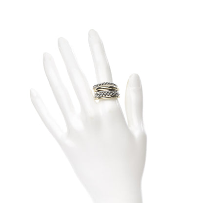 David Yurman Sterling Silver 18K Yellow Gold Wide Pure Form Ring 55 7.25 2 of 5