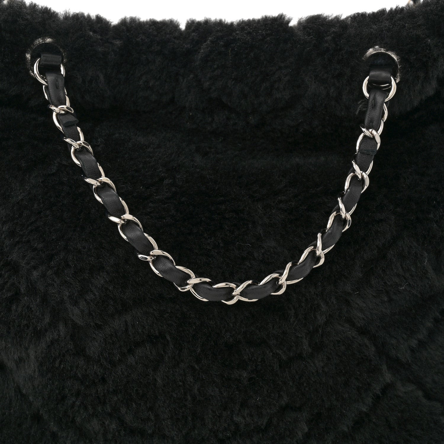 Chanel Shearling Lambskin CC Backpack Black 8 of 11