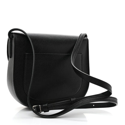 Celine Shiny Textured Calfskin Small Trotteur Black 3 of 8