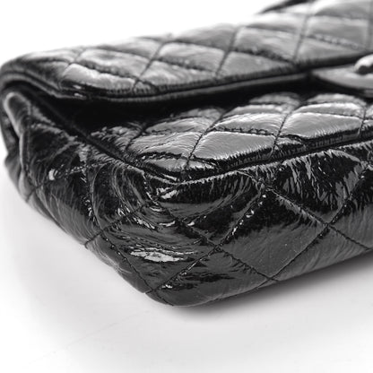 Chanel Distressed Patent Quilted East West Flap Black 10 of 12