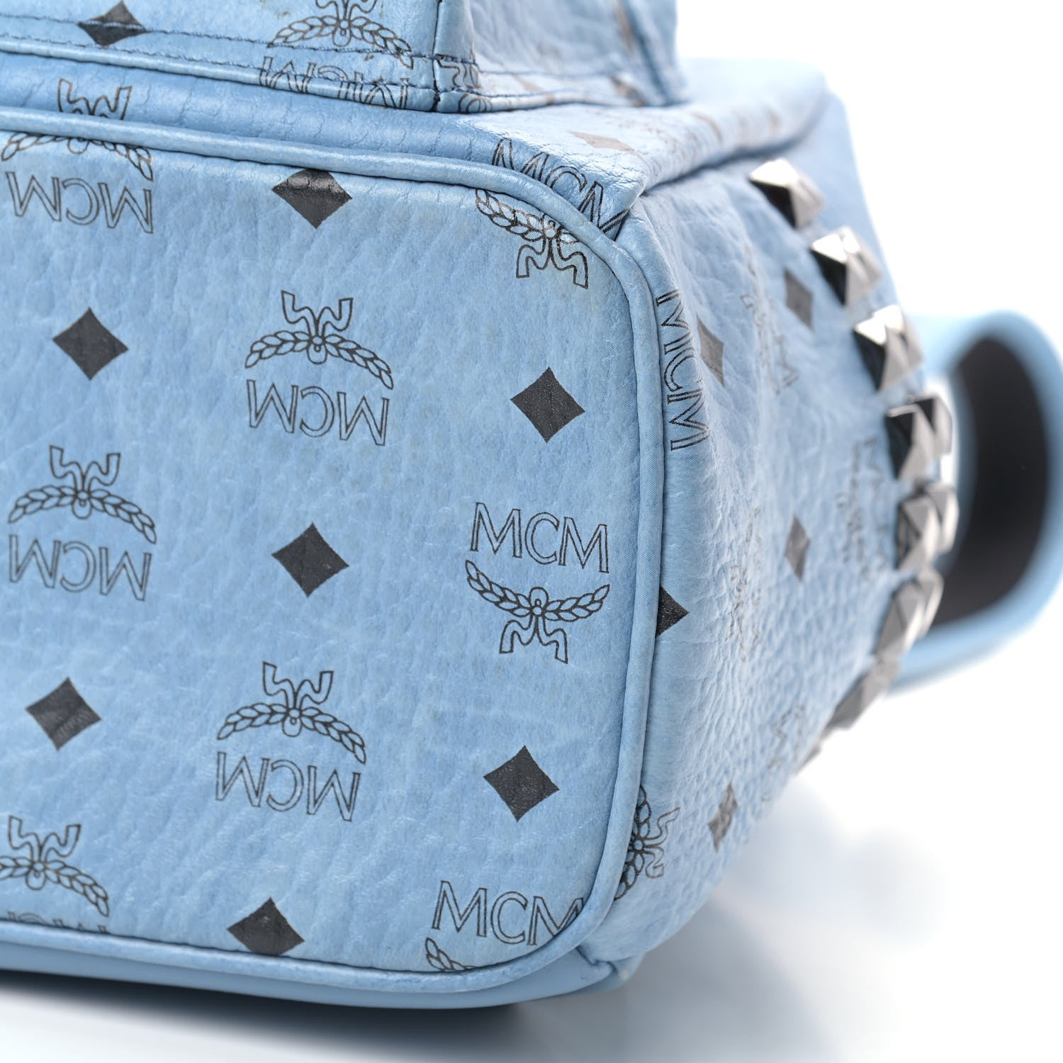 MCM Visetos Small Side Stud Stark Backpack Munich Blue 8 of 8
