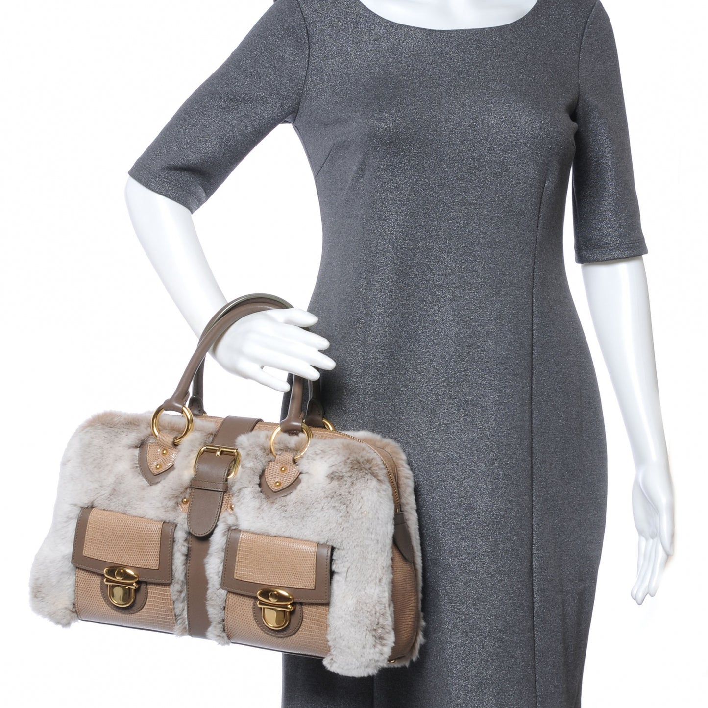 Chinchilla Fur and Lizard Venetia Tote