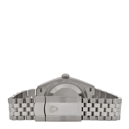 Rolex Stainless Steel 18K White Gold 36mm Oyster Perpetual Datejust Watch Olive Green Palm 126234 3 of 5