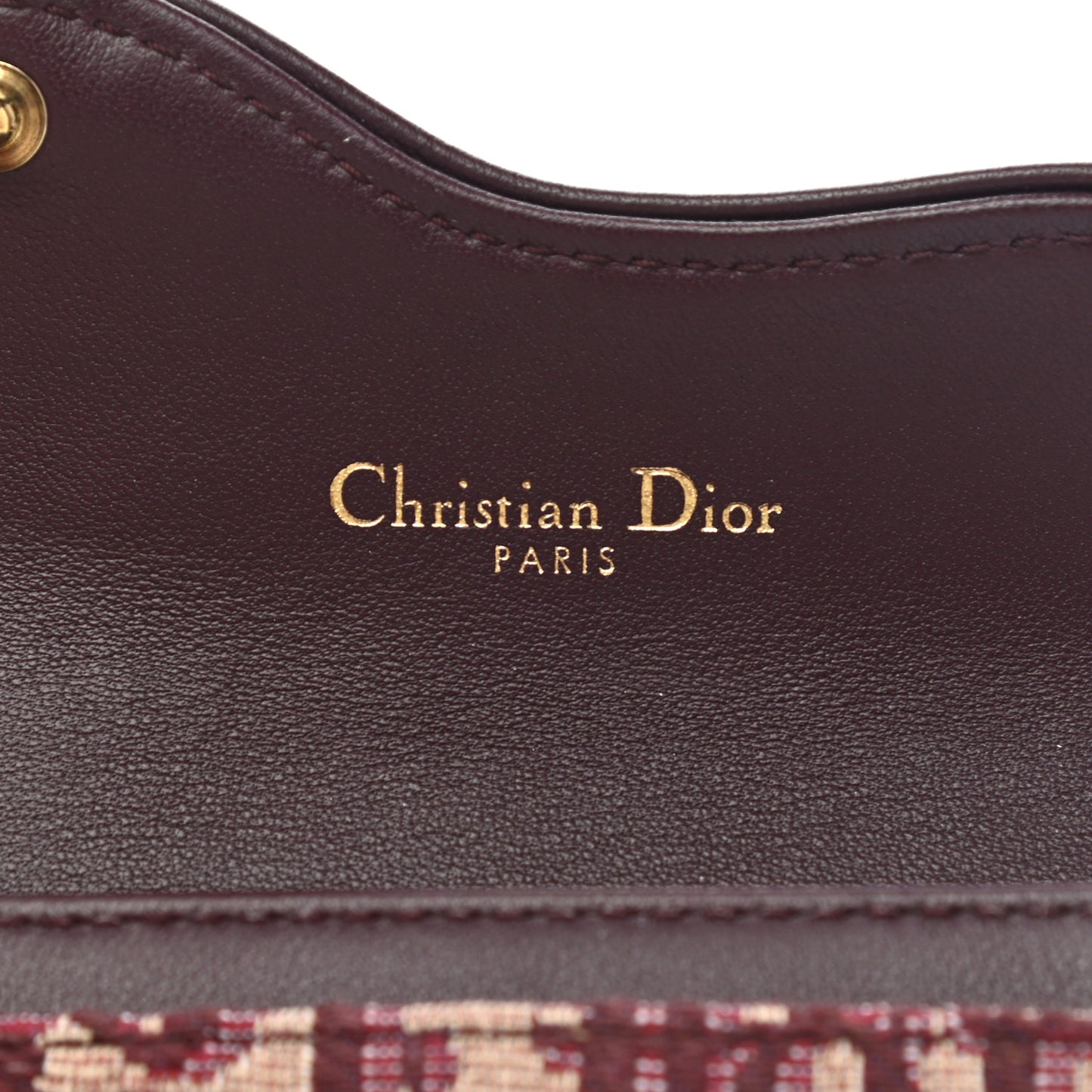 Oblique Saddle Card Holder Bordeaux