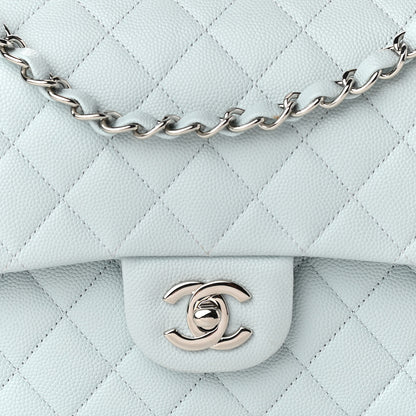 Chanel Caviar Quilted Medium Double Flap Light Blue 7 of 11