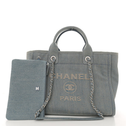 Chanel Denim Small Deauville Tote Light Blue 3 of 13