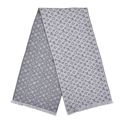 Louis Vuitton Wool Monogram Classic Scarf Grey 3 of 4