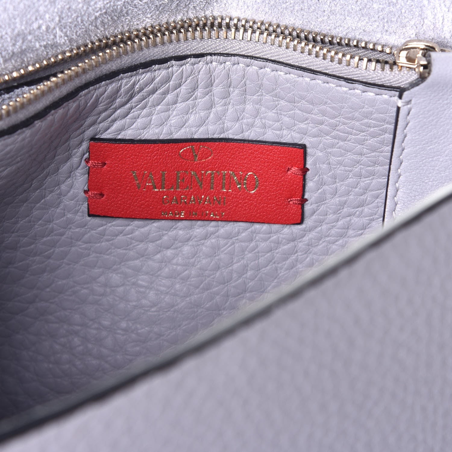 Valentino Garavani Pebbled Calfskin Rockstud Side Slip Crossbody Pastel Grey 6 of 8