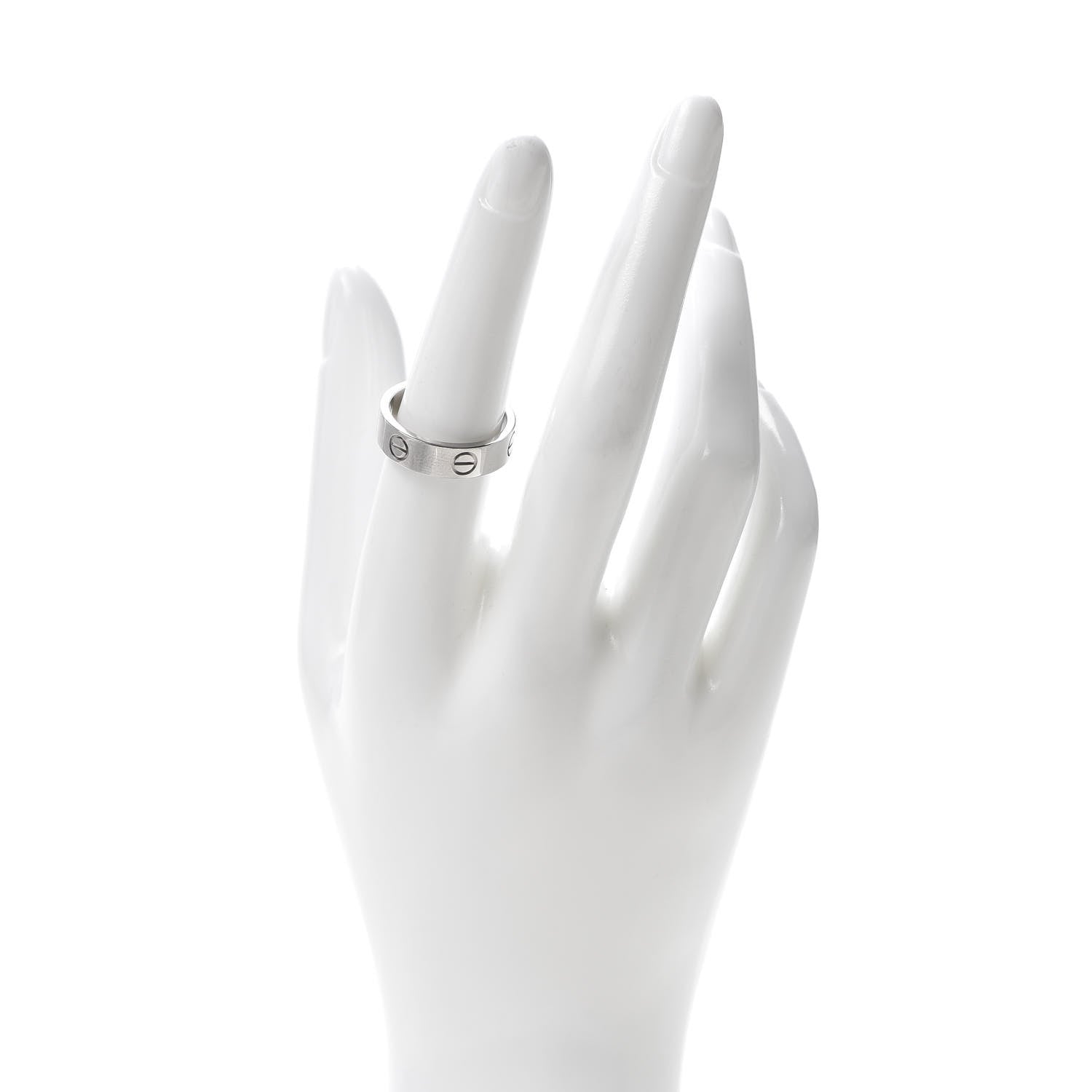 Cartier 18K White Gold 5.5mm LOVE Ring 55 7.25 2 of 4