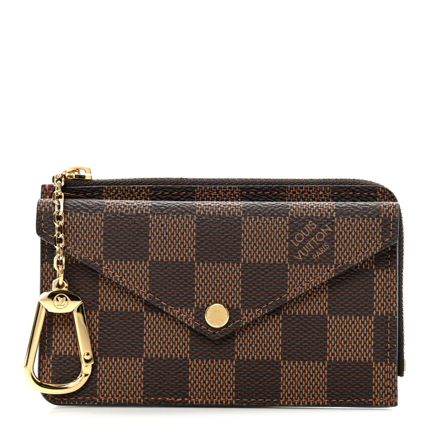 Damier Ebene Recto Verso Card Holder Red