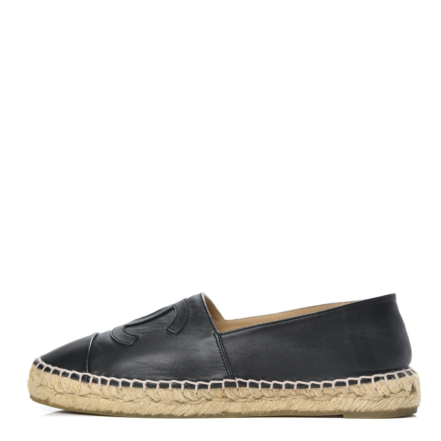 Chanel Lambskin CC Espadrilles 38 Black 1 of 11