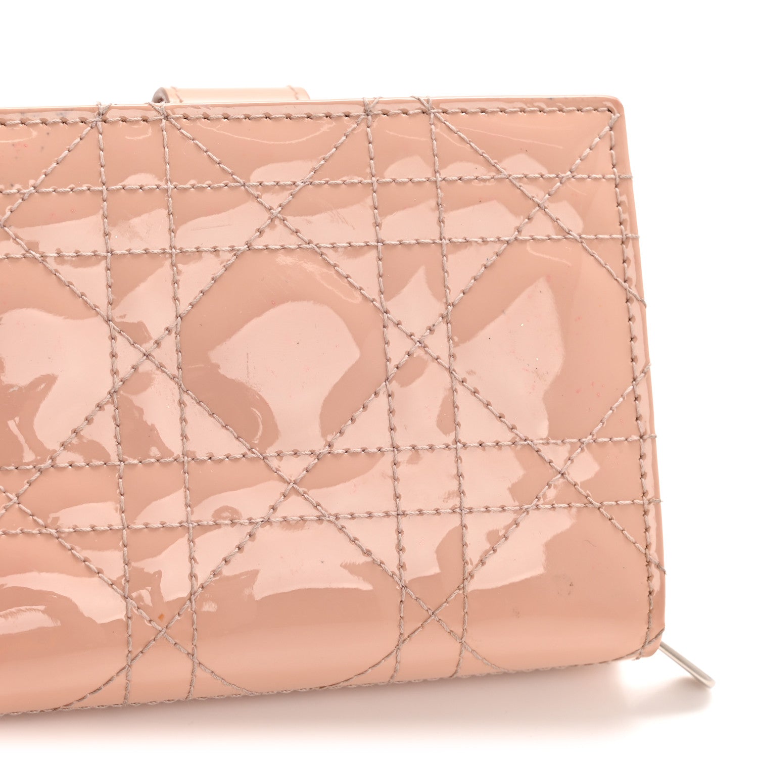 Christian Dior Patent Cannage Lady Dior Eden Wallet Rose Clair 9 of 11