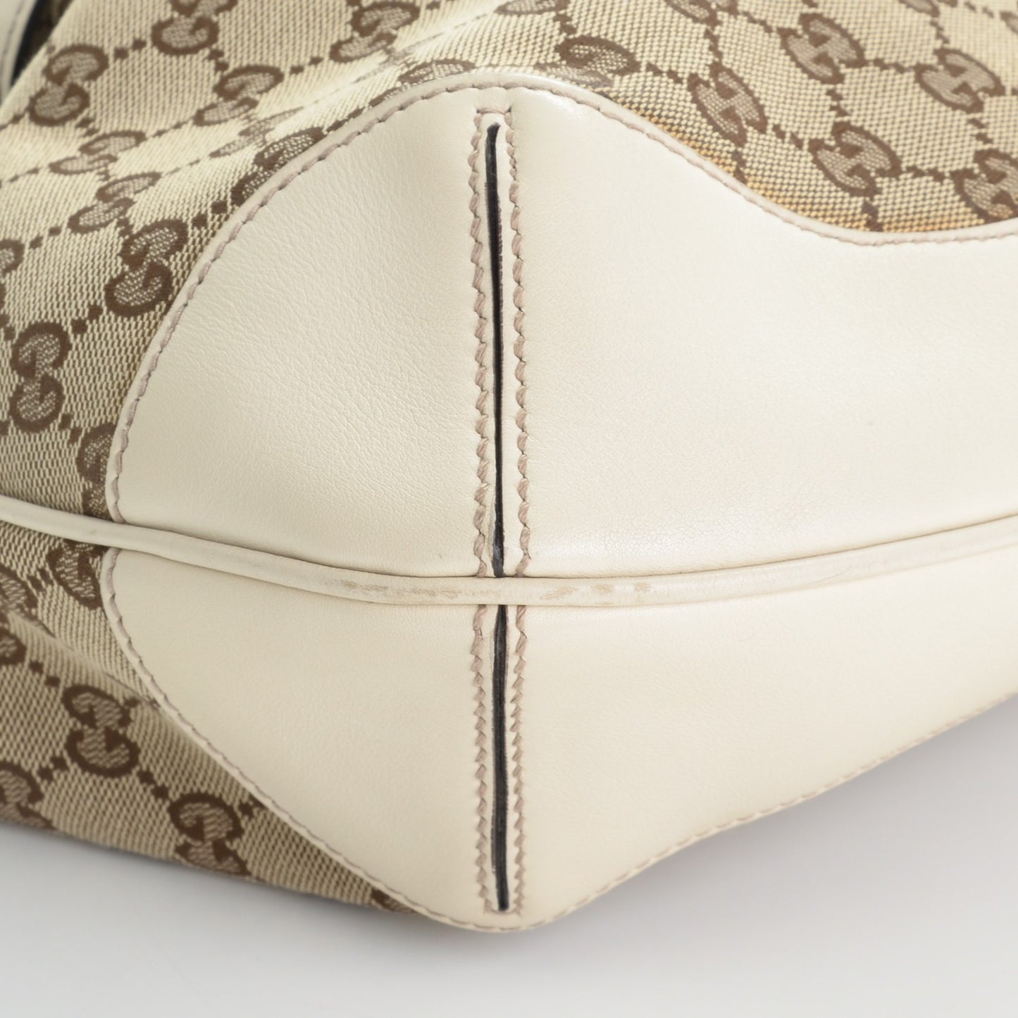 Monogram Medium Peggy Bamboo Top Handle Bag Off White