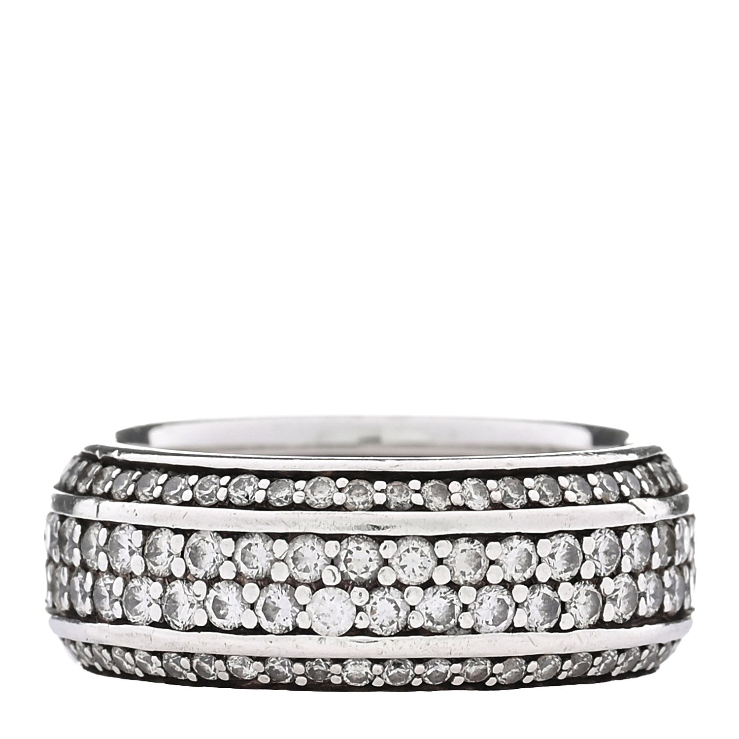 David Yurman Sterling Silver Diamond 8.5mm Streamline Beveled Band Ring 56 7.75 6 of 8
