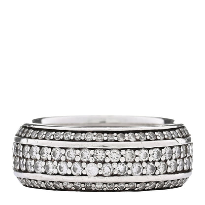 David Yurman Sterling Silver Diamond 8.5mm Streamline Beveled Band Ring 56 7.75 6 of 8
