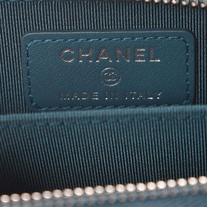 Chanel Caviar Quilted Zip Coin Purse Dark Turquoise 6 of 8