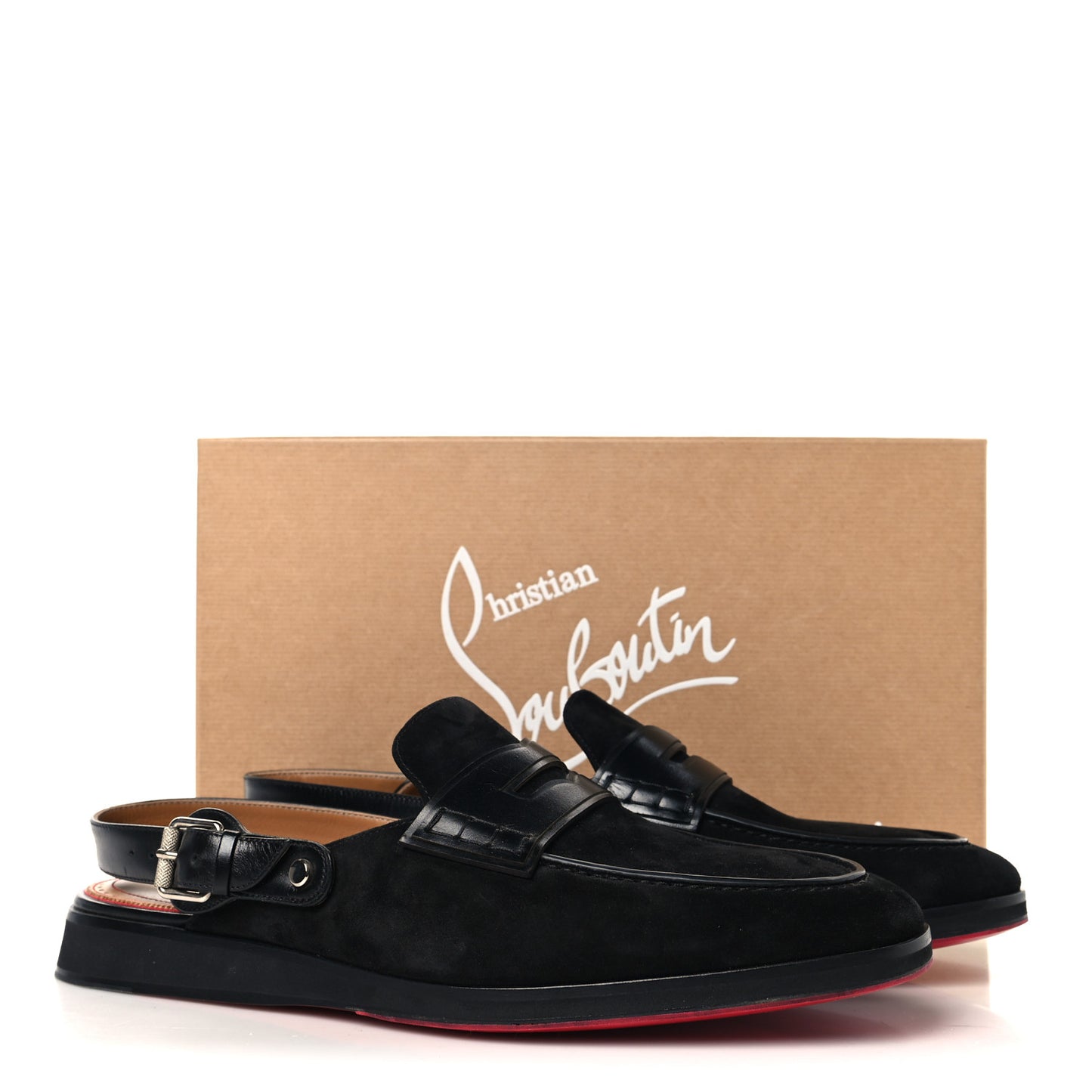 Veau Velours Calfskin Mens Tricoto Flat 44.5 Black