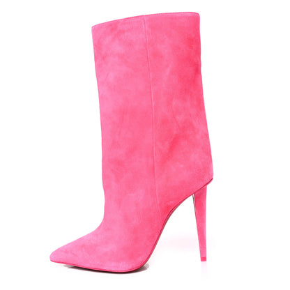 Christian Louboutin Veau Velours Astrilarge 100 Booties 37 Pink 1 of 7