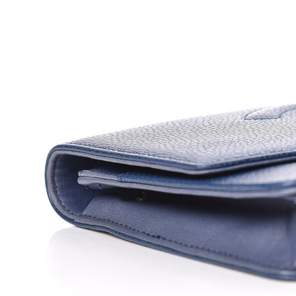 Chanel Caviar Timeless CC Wallet On Chain WOC Navy Blue 6 of 11