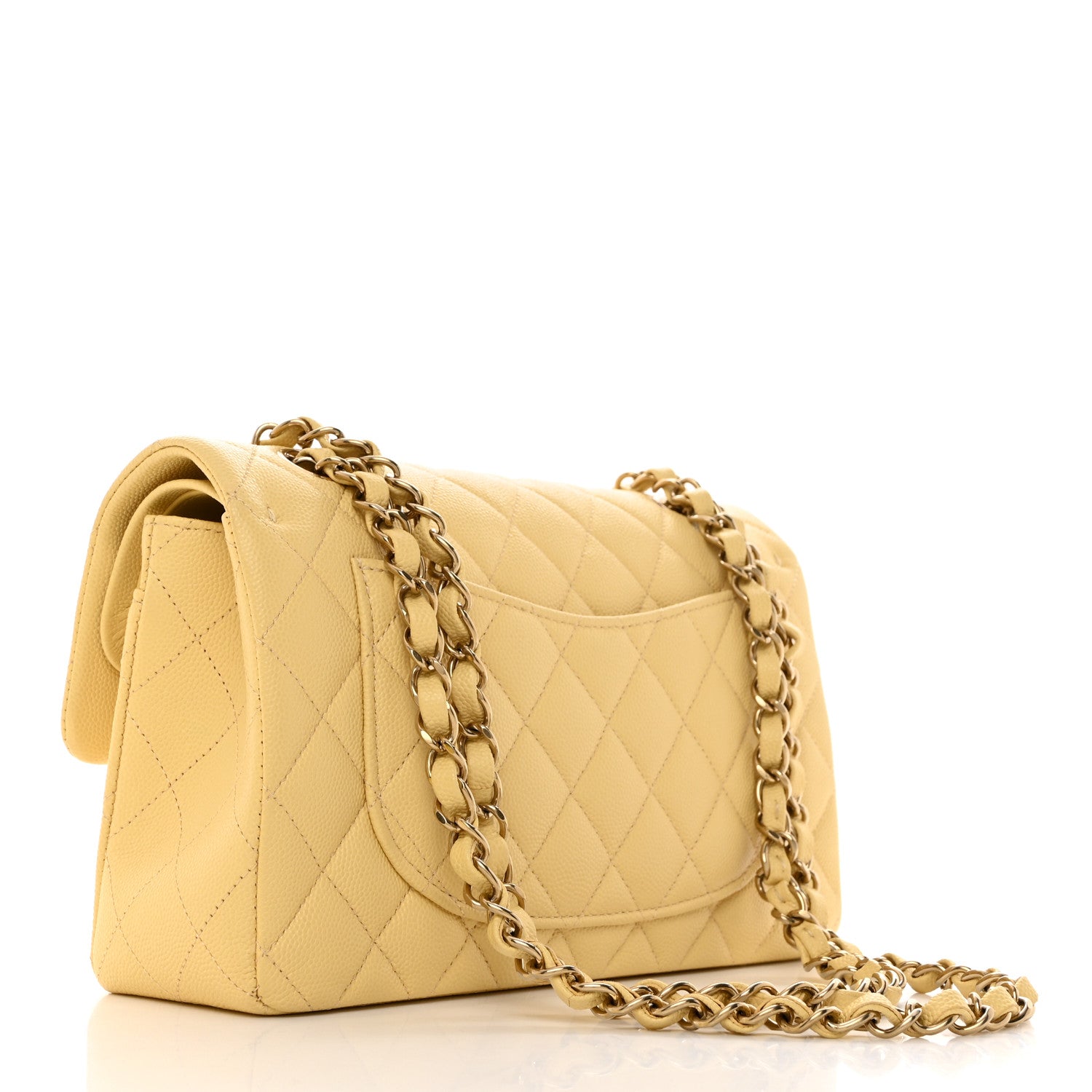 Chanel Caviar Quilted Small Double Flap Yellow 2 of 10