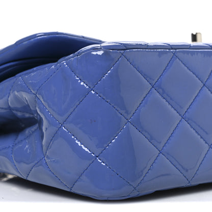 Chanel Patent Calfskin Quilted Jumbo Double Flap Blue 8 of 10