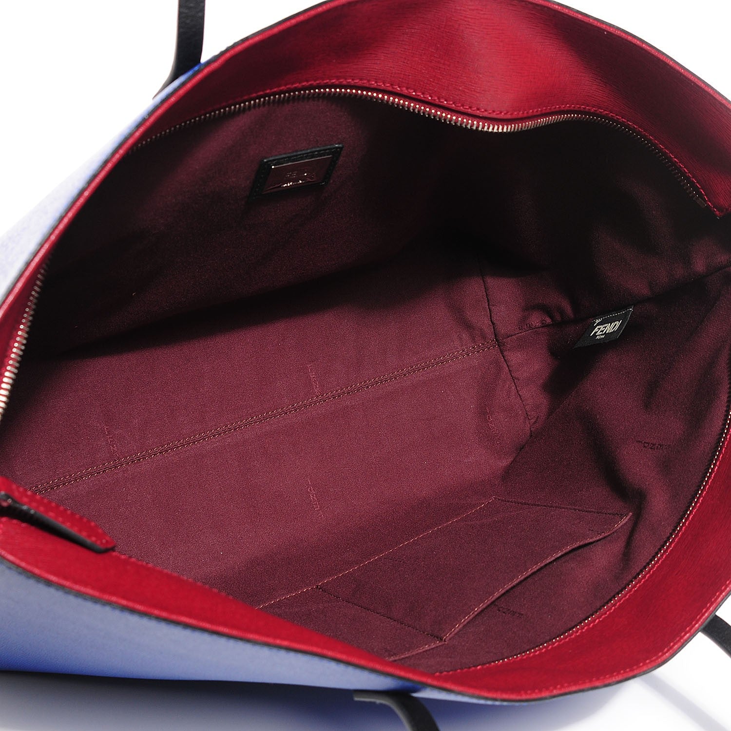 Fendi Vitello Elite Cuoio Monster Buggies Medium Roll Tote Blue Neon Black Multicolor Rosso Scuro 5 of 9