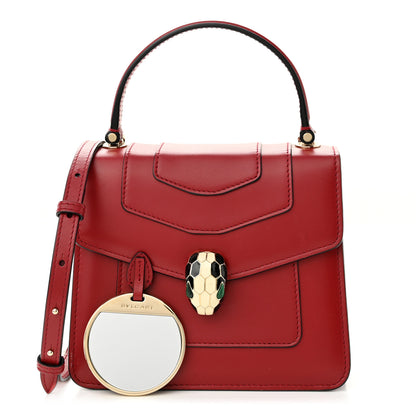 Bulgari Calfskin Serpenti Forever Top Handle Red 1 of 11