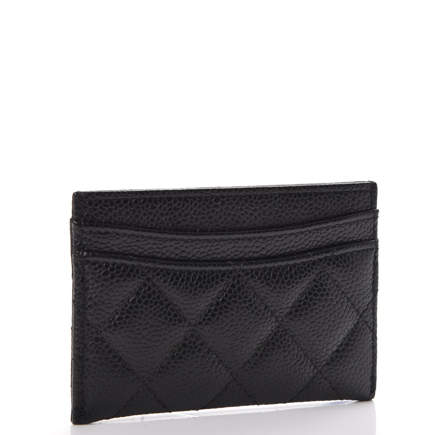 Caviar Quilted Card Holder Black