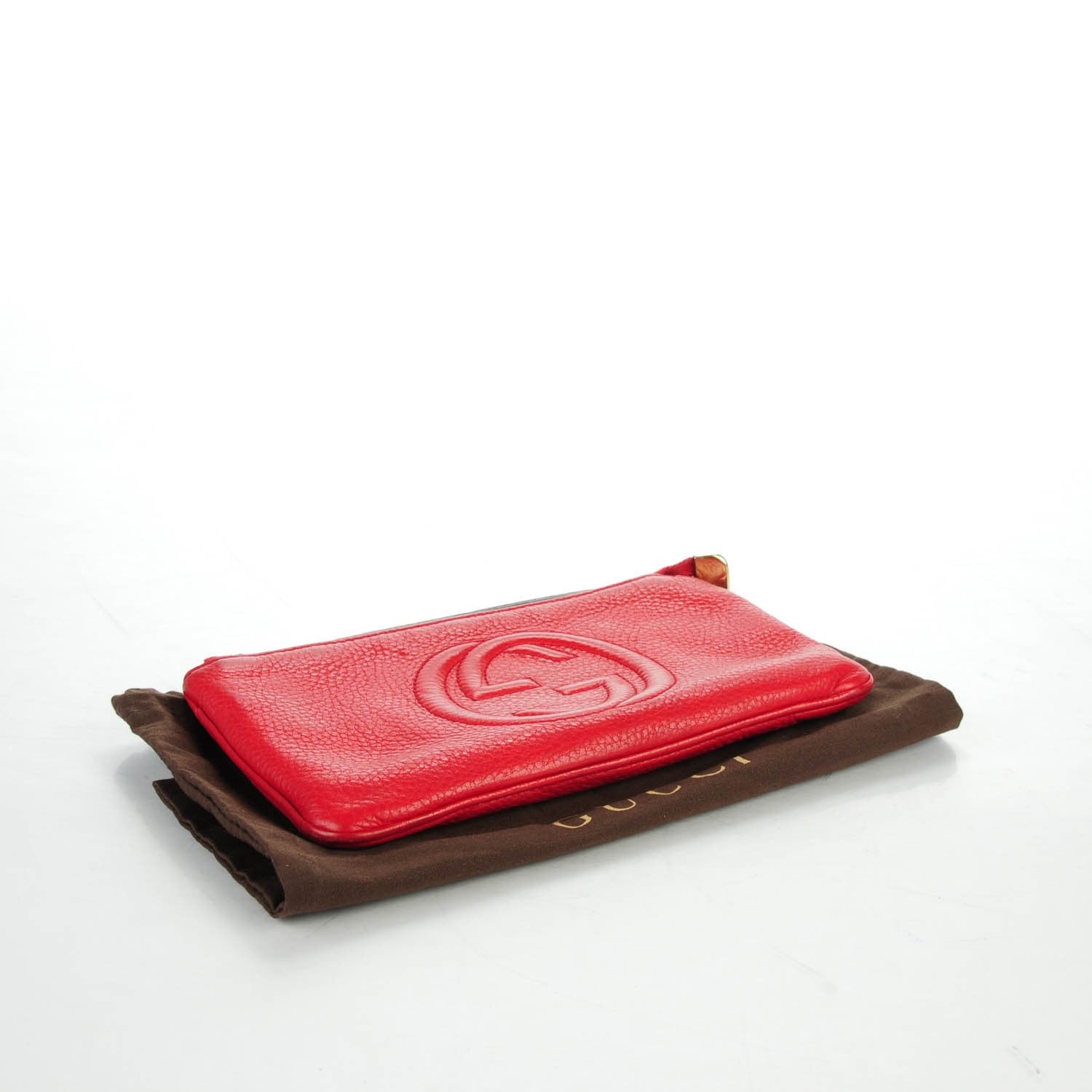 Gucci Pebbled Calfskin Soho Wristlet Vibrant Red 4 of 7