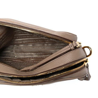 Prada Vitello Daino Medium Double Zip Shoulder Bag Cammeo 5 of 8
