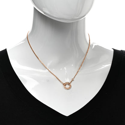 Cartier 18K Pink Gold 2 Diamond LOVE Necklace 2 of 5