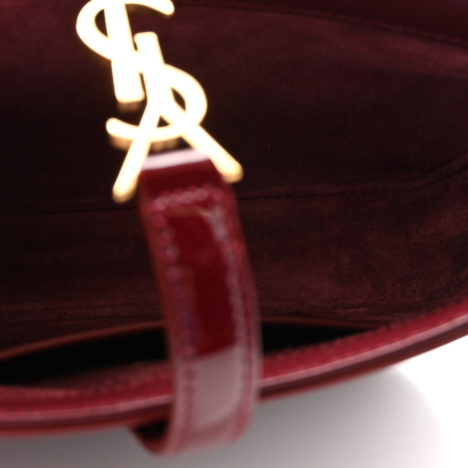 Saint Laurent Patent Calfskin Le 5 A 7 Mini Hobo Red Grenat 5 of 10