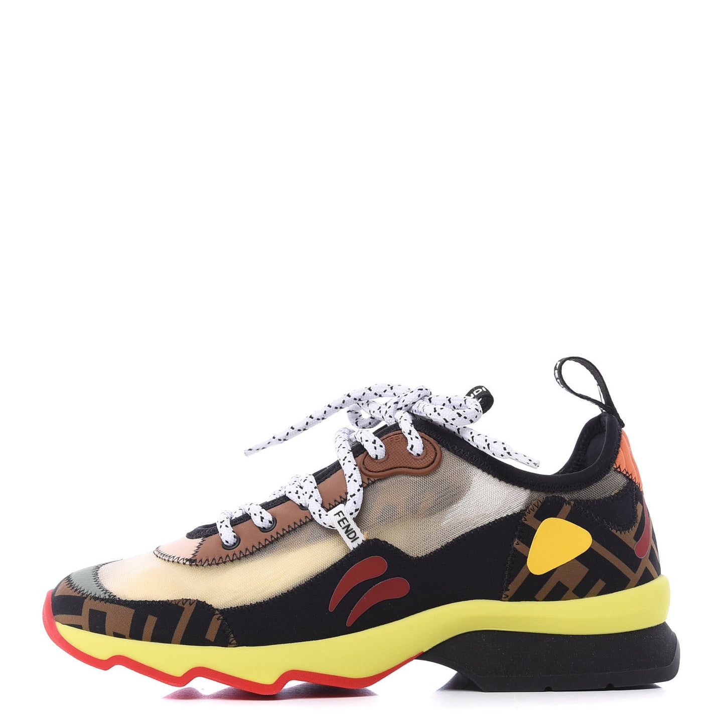 Technical Mesh Lycra FFreedom Patchwork Sneakers 36.5 Nude Tobacco Black