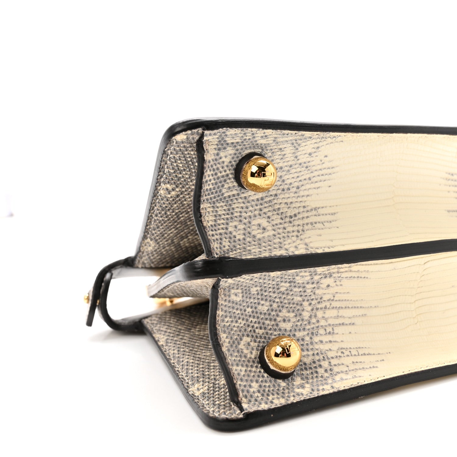 Fendi Lizard Togo Lucido Petite Peekaboo I SEE U Satchel Roccia 8 of 9