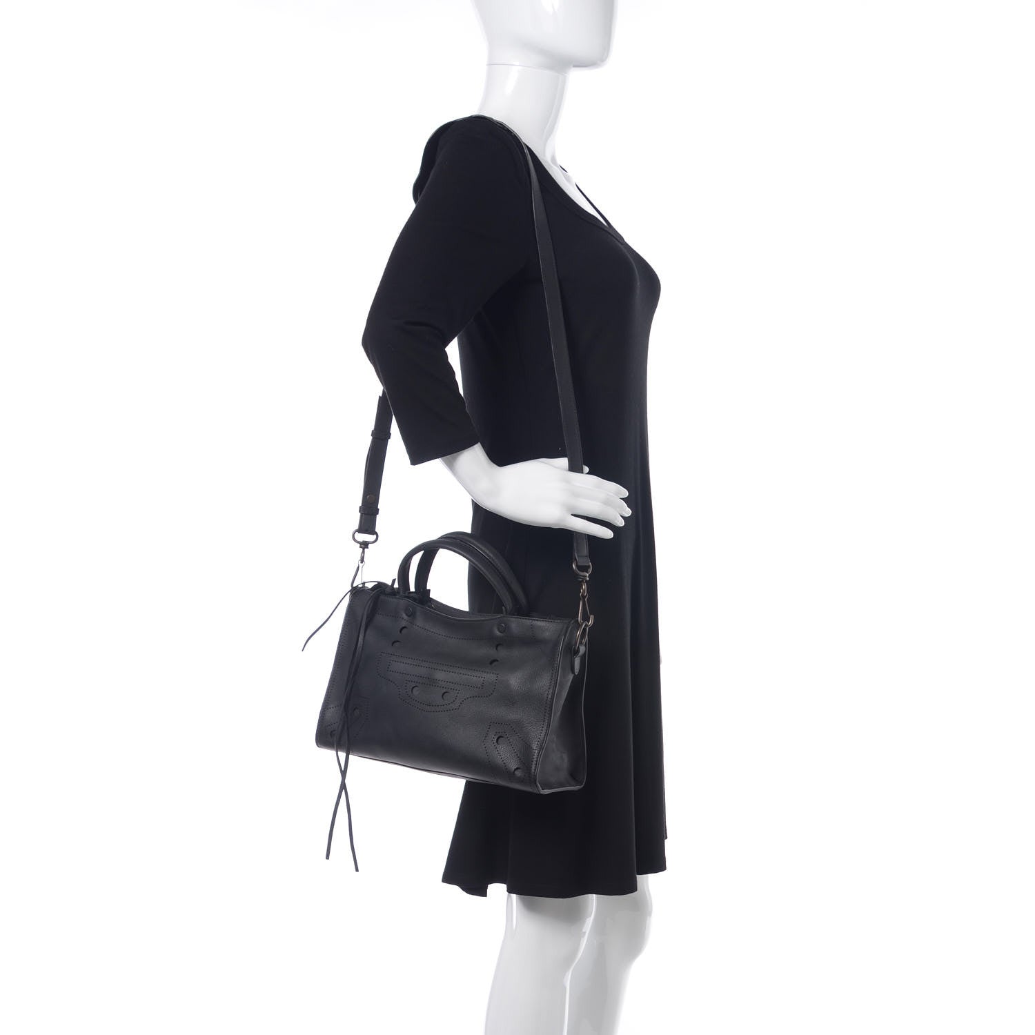 Balenciaga Veau Soyeux Perforated Blackout Hardware S City Black 2 of 12