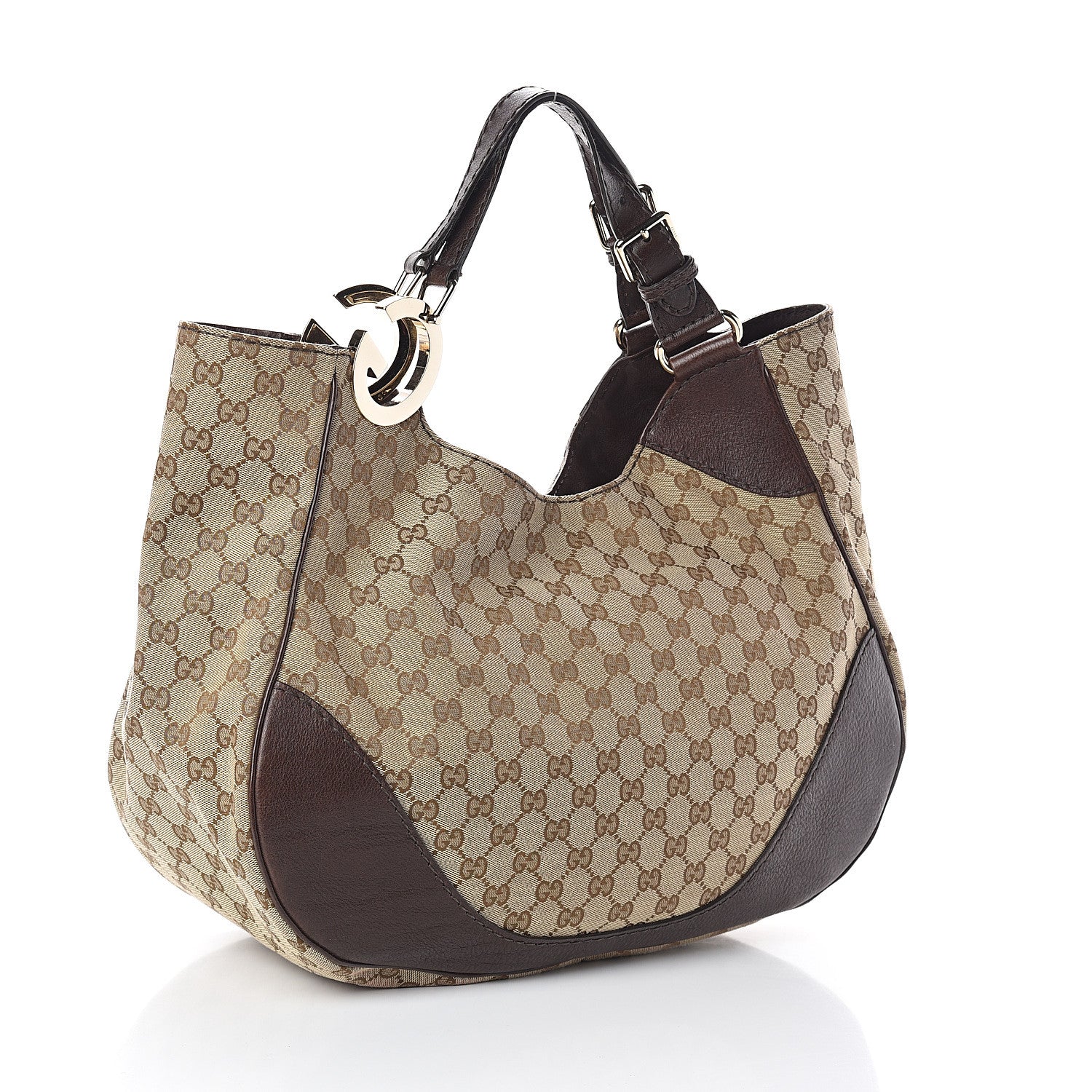 Gucci Monogram Medium Charlotte Hobo Brown 2 of 8