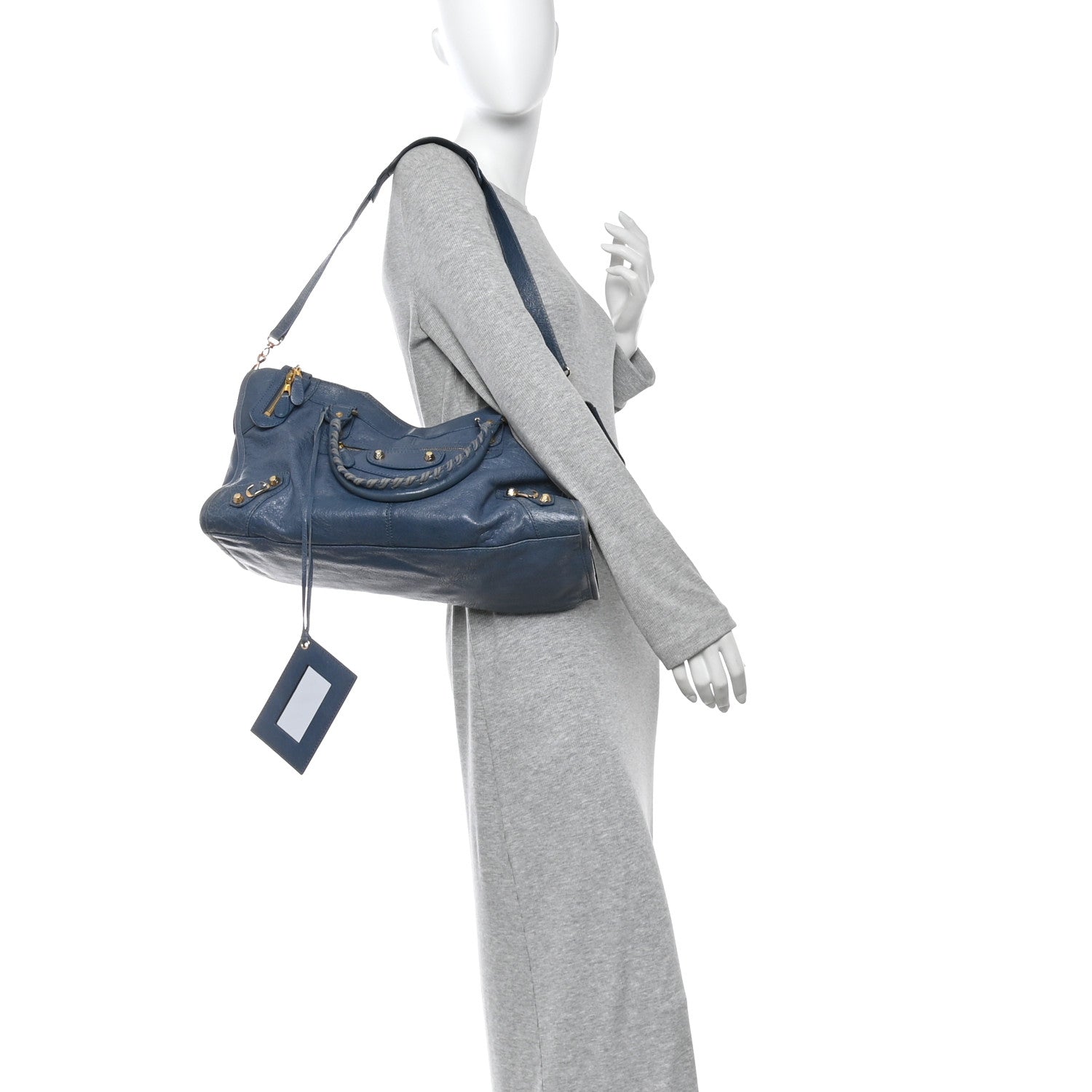 Balenciaga Agneau Giant 12 Gold Hardware Part Time Bleu Persan