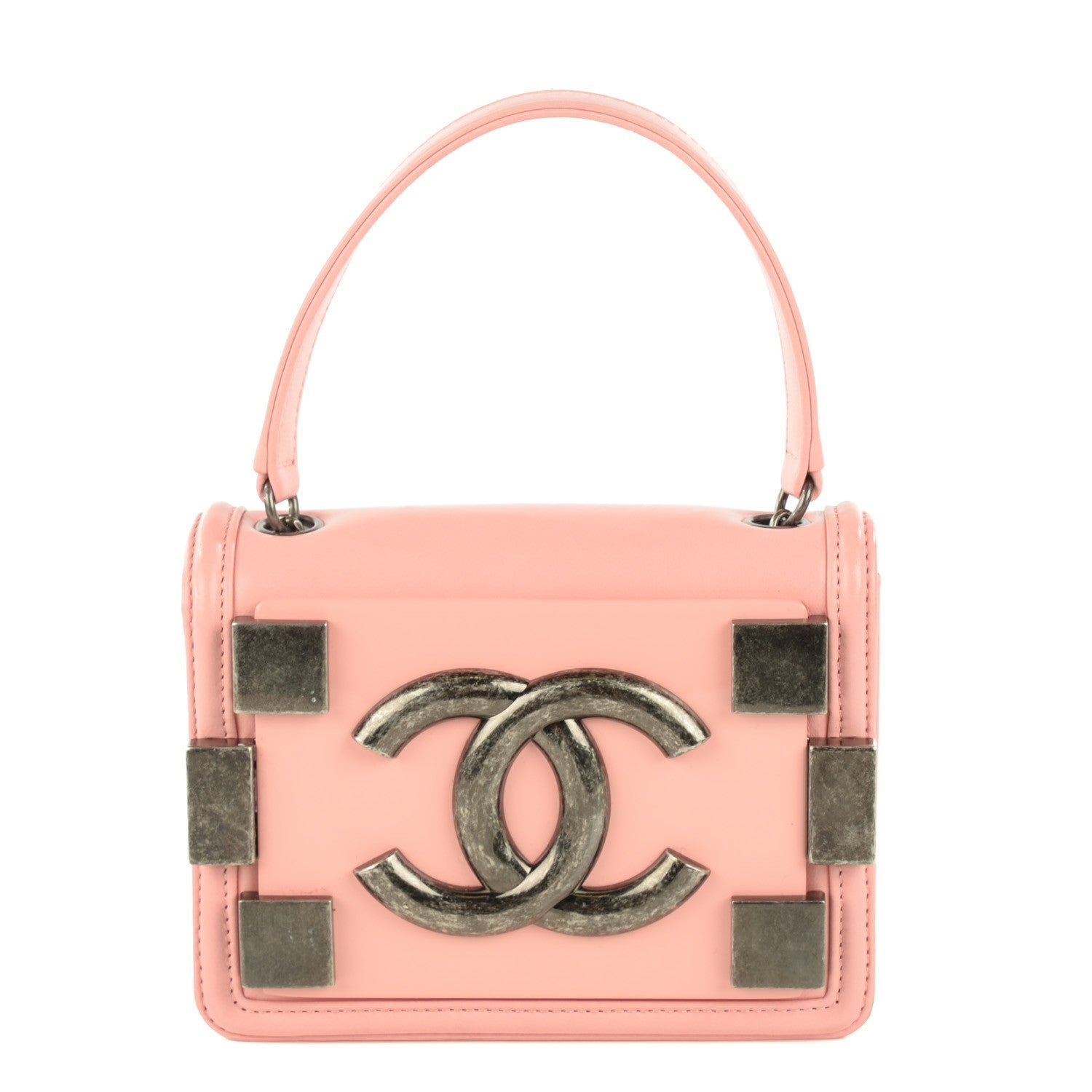 Chanel Lambskin Plexiglass Boy Brick Flap Pink 1 of 7