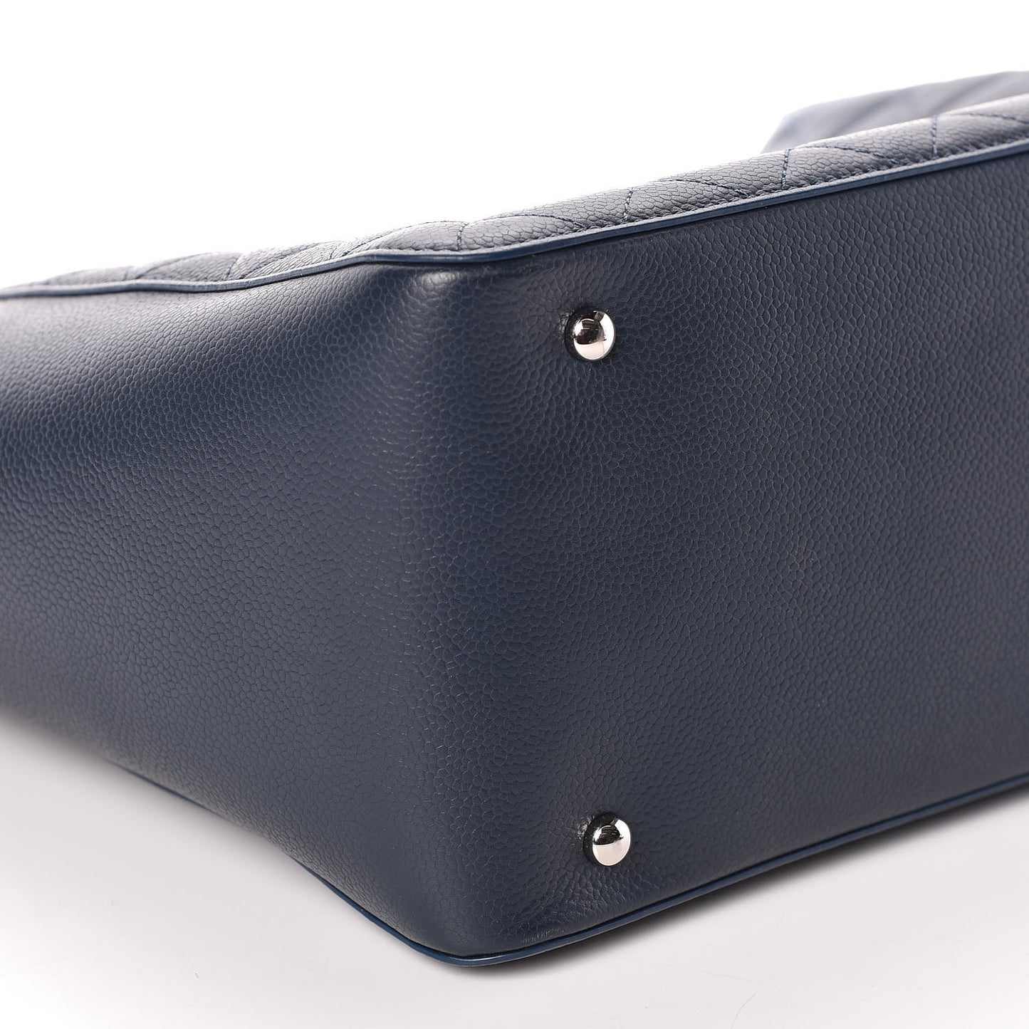 Caviar Quilted Large CC Box Shopping Tote Navy