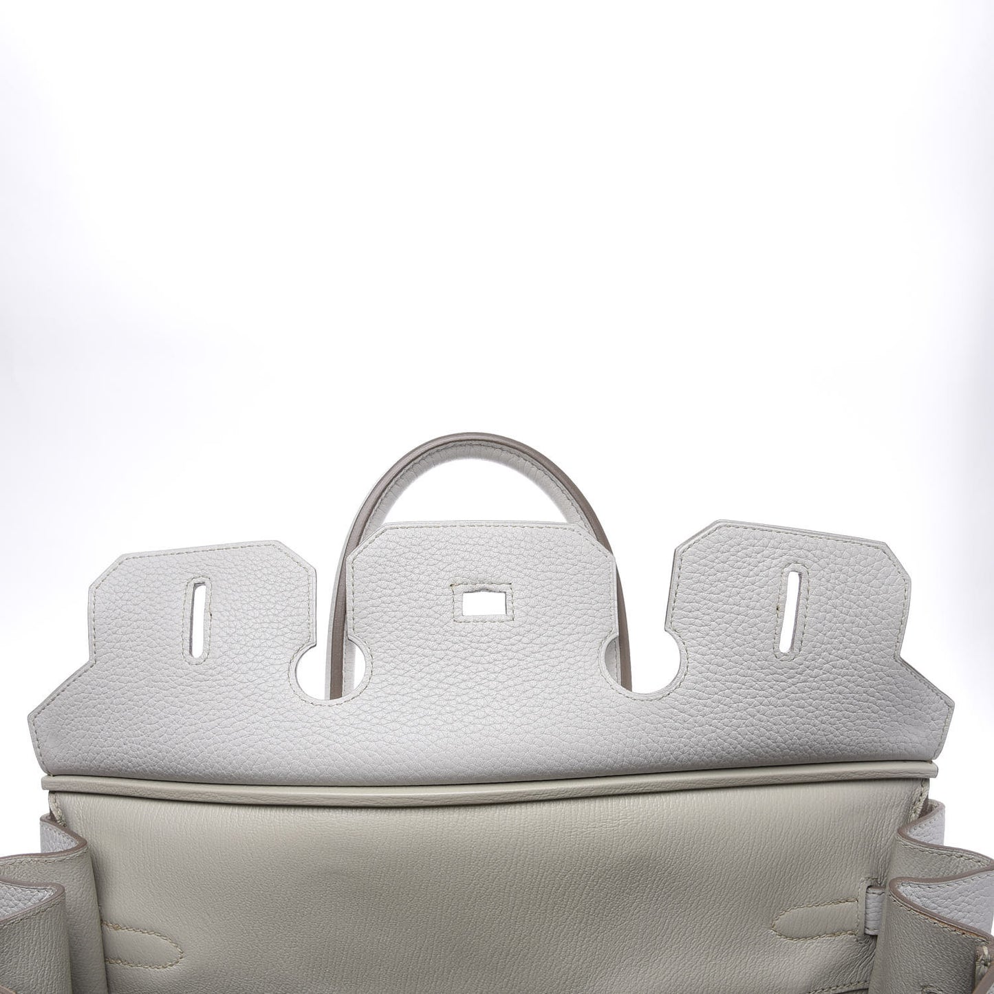 Taurillon Clemence Lizard Club Birkin 35 Gris Perle White Mykonos